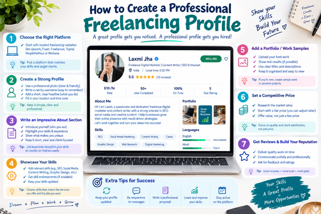 How to Create a Professional Freelancing Profile in 8 Simple Steps